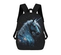 sinyumoney 3D Galactic Unicorn Fantasy Art -2 17 Inch School Backpack Student Casual Backpack For Kid's Children's Daypack Bookbag Hiking Sports Outdoor Work Travel Laptop Bag