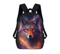 sinyumoney 3D Galactic Wolf Portrait -47 17 Inch School Backpack Student Casual Backpack For Kid's Children's Daypack Bookbag Hiking Sports Outdoor Work Travel Laptop Bag
