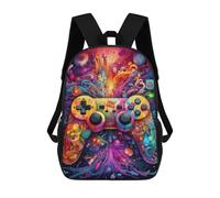 sinyumoney 3D Gaming Controller Artwork Kid's Backpack Waterproof School Bag Bookbag Cute Rucksacks Fashion Casual Schoolbag for Kids for Girl Boy School 17inch