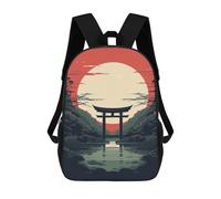 sinyumoney 3D Gate Secret Print Children Backpack for School Students Backpacks Schoolbag Shoulder Book Bags 17inch