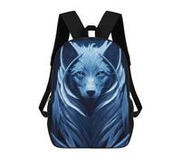 sinyumoney 3D Geometric Wolf Printing Daypacks Kids Casual Backpack Knapsack High Capacity Rucksack Travel Laptop Book Bag 17inch
