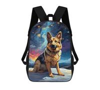 sinyumoney 3D German Shepherd Dog School Backpack Student Casual Backpack For Kid's Children's Daypack Bookbag Hiking Sports Outdoor Work Travel Laptop Bag 17inch