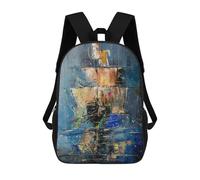 sinyumoney 3D Ghost Ship 2 Kid's Backpack Waterproof 17inch School Bag Cute Rucksacks Fashion Casual Schoolbag for Kids for Girl Boy School