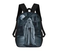 sinyumoney 3D Ghostly Figure in Night Kid's Backpack Waterproof 17inch School Bag Cute Rucksacks Fashion Casual Schoolbag for Kids for Girl Boy School