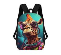 sinyumoney 3D Giraffe Astronaut Goggles Kid's Backpack Waterproof 17inch School Bag Cute Rucksacks Fashion Casual Schoolbag for Kids for Girl Boy School
