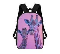 sinyumoney 3D Giraffe Family Portrait Printing Daypacks Kids Casual Backpack Knapsack High Capacity Rucksack Travel Laptop Book Bag 17inch