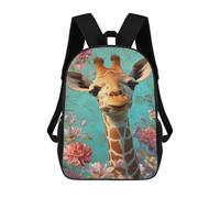 sinyumoney 3D Giraffe with Flowers Art Print Kid's Backpack Waterproof 17inch School Bag Cute Rucksacks Fashion Casual Schoolbag for Kids for Girl Boy School