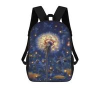 sinyumoney 3D Glowing Dandelion Garden Print Children Backpack for School Students Backpacks Schoolbag Shoulder Book Bags 17inch