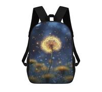 sinyumoney 3D Glowing Dandelion Magic-1 Kid's Backpack Waterproof 17inch School Bag Cute Rucksacks Fashion Casual Schoolbag for Kids for Girl Boy School