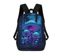 sinyumoney 3D Glowing Forest Mushrooms Art Print Print Children Backpack for School Students Backpacks Schoolbag Shoulder Book Bags 17inch