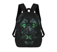 sinyumoney 3D Glowing Green Lion Eyes School Backpack for Kids Adult,Animal Schoolbags Large Bookbags Casual Daypack with Side Mesh Pocket 17inch