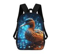 sinyumoney 3D Glowing Mallard Duck Kid's Backpack Waterproof 17inch School Bag Cute Rucksacks Fashion Casual Schoolbag for Kids for Girl Boy School