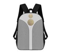 sinyumoney 3D Gold And Gray Art A Printing Daypacks Kids Casual Backpack Knapsack High Capacity Rucksack Travel Laptop Book Bag 17inch