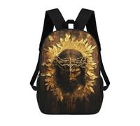 sinyumoney 3D Golden Crown of Thorns Artwork Kid's Backpack Waterproof 17inch School Bag Cute Rucksacks Fashion Casual Schoolbag for Kids for Girl Boy School