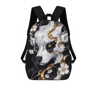 sinyumoney 3D Golden Dalmatian Dog Portrait 17 Inch School Backpack Student Casual Backpack For Kid's Children's Daypack Bookbag Hiking Sports Outdoor Work Travel Laptop Bag