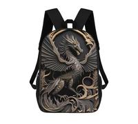 sinyumoney 3D Golden Dragon Illustration-15 Print Children Backpack for School Students Backpacks Schoolbag Shoulder Book Bags 17inch