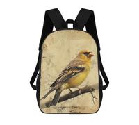 sinyumoney 3D Golden Finch Printing Daypacks Kids Casual Backpack Knapsack High Capacity Rucksack Travel Laptop Book Bag 17inch
