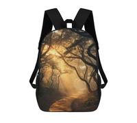 sinyumoney 3D Golden Forest Pathway Kid's Backpack Waterproof School Bag Bookbag Cute Rucksacks Fashion Casual Schoolbag for Kids for Girl Boy School 17inch