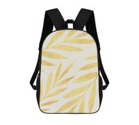 sinyumoney 3D Golden Leaves 1 School Backpack Student Casual Backpack For Kid's Children's Daypack Bookbag Hiking Sports Outdoor Work Travel Laptop Bag 17inch
