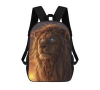 sinyumoney 3D Golden Lion Majesty Kid's Backpack Waterproof 17inch School Bag Cute Rucksacks Fashion Casual Schoolbag for Kids for Girl Boy School
