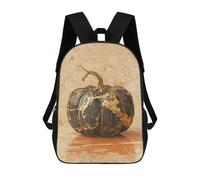 sinyumoney 3D Golden Marble Pumpkin Decor-1 Print Children Backpack for School Students Backpacks Schoolbag Shoulder Book Bags 17inch