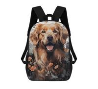 sinyumoney 3D Golden Retriever Cuteness Print Children Backpack for School Students Backpacks Schoolbag Shoulder Book Bags 17inch