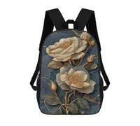 sinyumoney 3D Golden Rose Wall Mural Kid's Backpack Waterproof 17inch School Bag Cute Rucksacks Fashion Casual Schoolbag for Kids for Girl Boy School