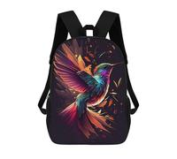 sinyumoney 3D Hummingbird Color School Backpack Student Casual Backpack For Kid's Children's Daypack Bookbag Hiking Sports Outdoor Work Travel Laptop Bag 17inch