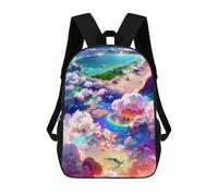 sinyumoney 3D Island in The Sky -3 Kid's Backpack Waterproof School Bag Bookbag Cute Rucksacks Fashion Casual Schoolbag for Kids for Girl Boy School 17inch