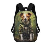 sinyumoney 3D Jack Russell Terrier Camo Print Children Backpack for School Students Backpacks Schoolbag Shoulder Book Bags 17inch