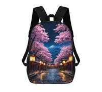 sinyumoney 3D Japan Cherry Blossom Fuji School Backpack Student Casual Backpack For Kid's Children's Daypack Bookbag Hiking Sports Outdoor Work Travel Laptop Bag 17inch