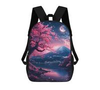 sinyumoney 3D Japan Mount Fuji at Night School Backpack Student Casual Backpack For Kid's Children's Daypack Bookbag Hiking Sports Outdoor Work Travel Laptop Bag 17inch