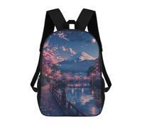 sinyumoney 3D Japanese Landscape Blossom School Backpack Student Casual Backpack For Kid's Children's Daypack Bookbag Hiking Sports Outdoor Work Travel Laptop Bag 17inch