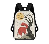 sinyumoney 3D Japanese Red Wolves Ace Print Children Backpack for School Students Backpacks Schoolbag Shoulder Book Bags 17inch