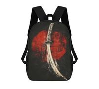 sinyumoney 3D Japanese Sword Art Print-4 Kid's Backpack Waterproof 17inch School Bag Cute Rucksacks Fashion Casual Schoolbag for Kids for Girl Boy School