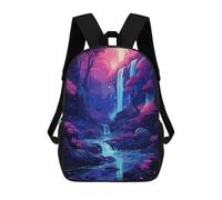 sinyumoney 3D Japanese Waterfall Printing Daypacks Kids Casual Backpack Knapsack High Capacity Rucksack Travel Laptop Book Bag 17inch