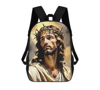 sinyumoney 3D Jesus Wears A Crown of Thorns Kid's Backpack Waterproof 17inch School Bag Cute Rucksacks Fashion Casual Schoolbag for Kids for Girl Boy School