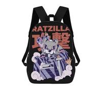 sinyumoney 3D Kaiju Ratzilla Monster Kid's Backpack Waterproof 17inch School Bag Cute Rucksacks Fashion Casual Schoolbag for Kids for Girl Boy School