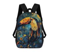sinyumoney 3D Keelbilled Toucan Birds Printing Daypacks Kids Casual Backpack Knapsack High Capacity Rucksack Travel Laptop Book Bag 17inch