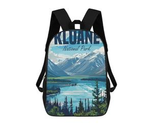 sinyumoney 3D Kluane National Park Printing Daypacks Kids Casual Backpack Knapsack High Capacity Rucksack Travel Laptop Book Bag 17inch