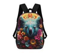 sinyumoney 3D Koala in Flowers Kid's Backpack Waterproof School Bag Bookbag Cute Rucksacks Fashion Casual Schoolbag for Kids for Girl Boy School 17inch