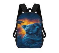 sinyumoney 3D Koala Resting in Tree Print Children Backpack for School Students Backpacks Schoolbag Shoulder Book Bags 17inch