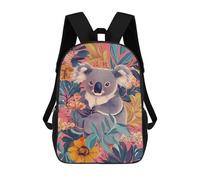 sinyumoney 3D Koala with Tropical Flowers-1 Kid's Backpack Waterproof 17inch School Bag Cute Rucksacks Fashion Casual Schoolbag for Kids for Girl Boy School