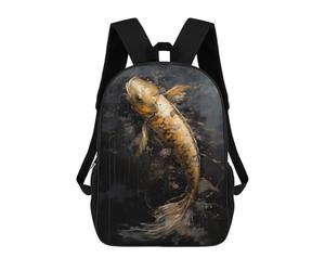 sinyumoney 3D Koi Enchanted Castle Kid's Backpack Waterproof School Bag Bookbag Cute Rucksacks Fashion Casual Schoolbag for Kids for Girl Boy School 17inch