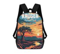 sinyumoney 3D Kruger National Park Printing Daypacks Kids Casual Backpack Knapsack High Capacity Rucksack Travel Laptop Book Bag 17inch