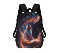 sinyumoney 3D Kurama, A Nine Tailed Fox Kid's Backpack Waterproof 17inch School Bag Cute Rucksacks Fashion Casual Schoolbag for Kids for Girl Boy School