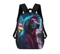 sinyumoney 3D Labrador Futuristic Kid's Backpack Waterproof 17inch School Bag Cute Rucksacks Fashion Casual Schoolbag for Kids for Girl Boy School