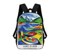 sinyumoney 3D Lake Clare National Park 17 Inch School Backpack Student Casual Backpack For Kid's Children's Daypack Bookbag Hiking Sports Outdoor Work Travel Laptop Bag