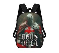 sinyumoney 3D Legacy of The Templars Kid's Backpack Waterproof 17inch School Bag Cute Rucksacks Fashion Casual Schoolbag for Kids for Girl Boy School