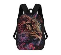 sinyumoney 3D Leopard in Bloom Kid's Backpack Waterproof School Bag Bookbag Cute Rucksacks Fashion Casual Schoolbag for Kids for Girl Boy School 17inch